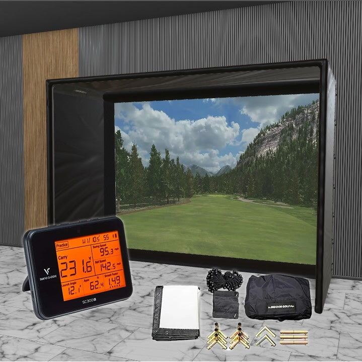 Swing Caddie SC300i SIG DIY Golf Simulator Studio Package Golf Simulator Voice Caddie 10'4" x 7'11" x 5' (SC3) 