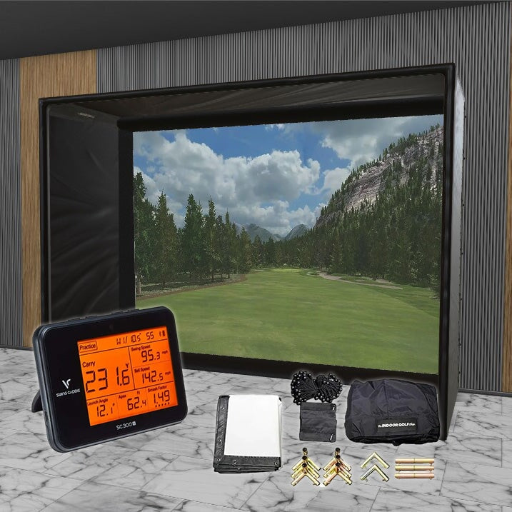 Swing Caddie SC300i SIG DIY Golf Simulator Studio Package Golf Simulator Voice Caddie 10'10" x 8'4" x 5' (SC3) 