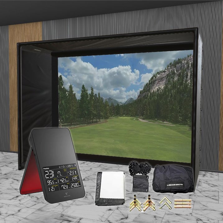 Swing Caddie SC4 SIG DIY Golf Simulator Studio Package Golf Simulator Voice Caddie 10'10" x 8'4" x 5' (SC4) 