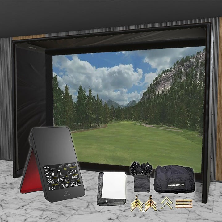 Swing Caddie SC4 SIG DIY Golf Simulator Studio Package Golf Simulator Voice Caddie 12'10" x 9'10" x 5' (SC4) 