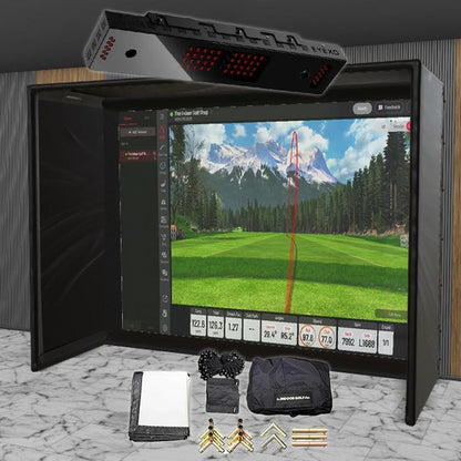 Uneekor EYE XO SIG DIY Golf Simulator Studio Package Golf Simulator Uneekor 12'10" x 9'10" x 5' (XO) 