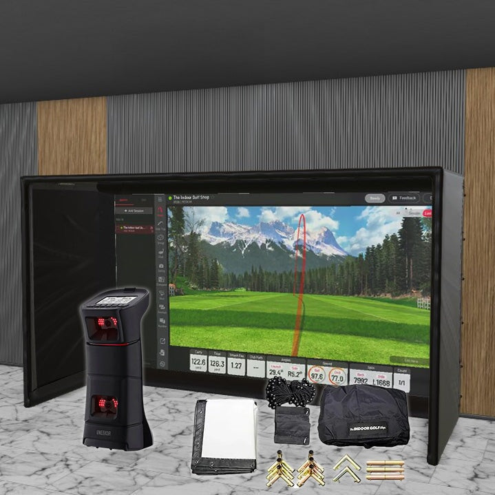 Uneekor EYE Mini SIG DIY Golf Simulator Studio Package Golf Simulator Uneekor 13'7" x 7'11" x 5' (UEM) 