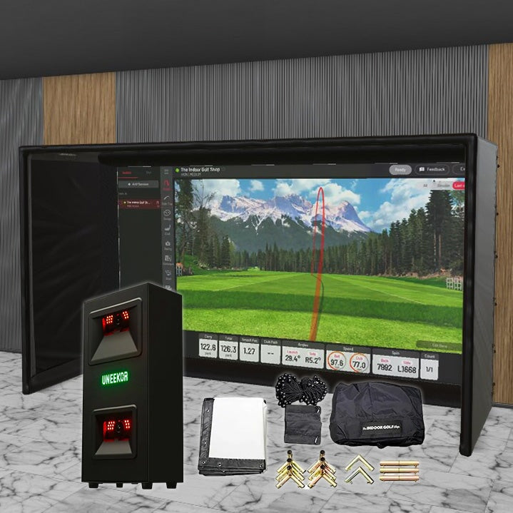 Uneekor EYE Mini LITE SIG DIY Golf Simulator Studio Package Golf Simulator Uneekor 14'2 x 8'4" x 5' (EML) 