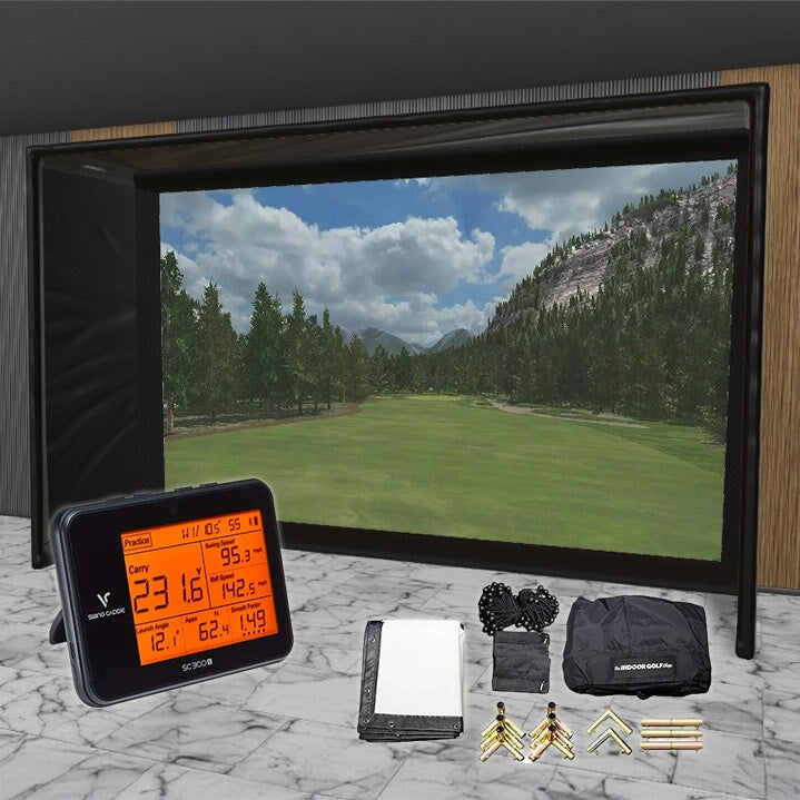 Swing Caddie SC300i SIG DIY Golf Simulator Studio Package Golf Simulator Voice Caddie 15'4" x 9'10" 5' (SC3) 