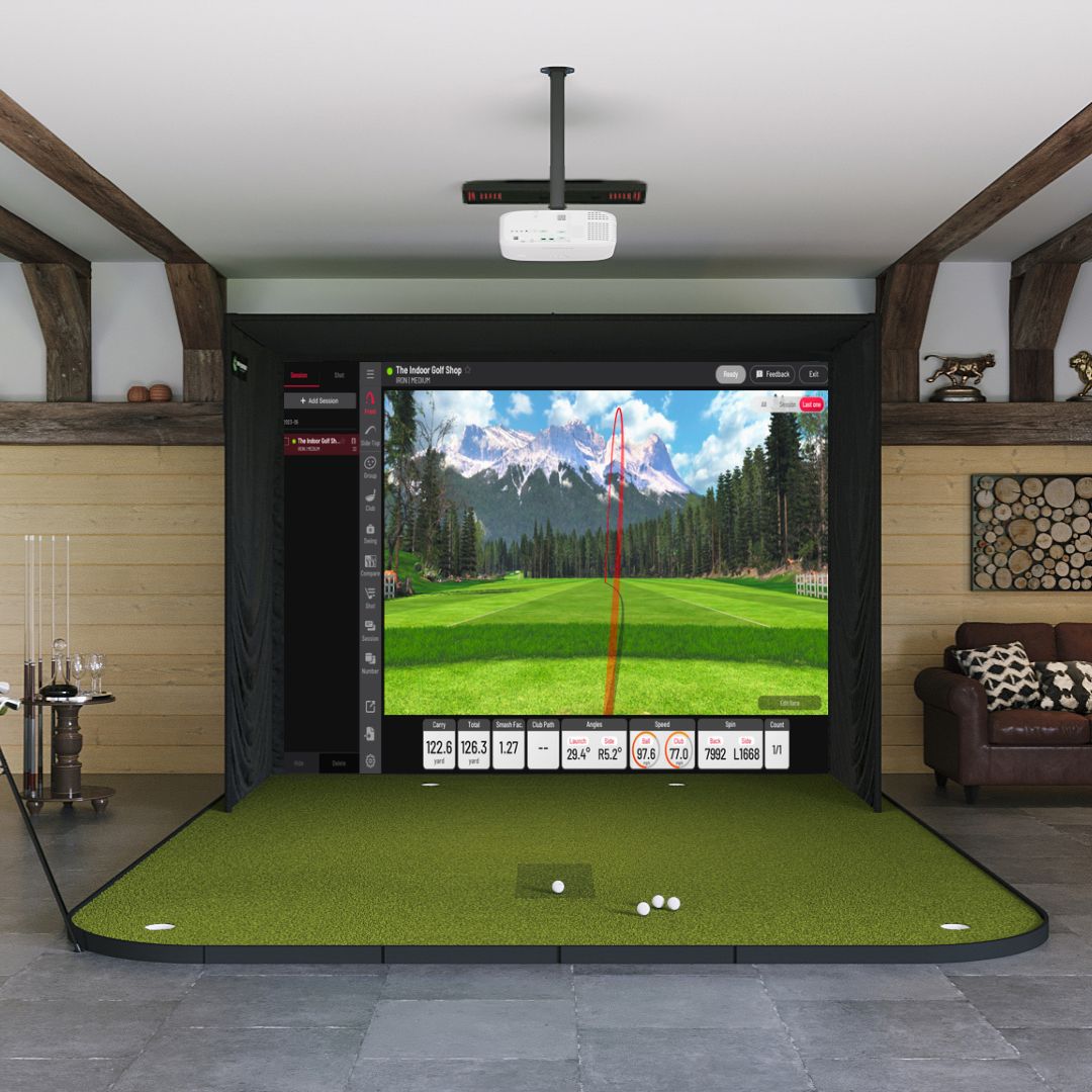Uneekor EYE XO2 SIG10 Golf Simulator Package Golf Simulator Uneekor SIG10 Golf Simulator Flooring View
