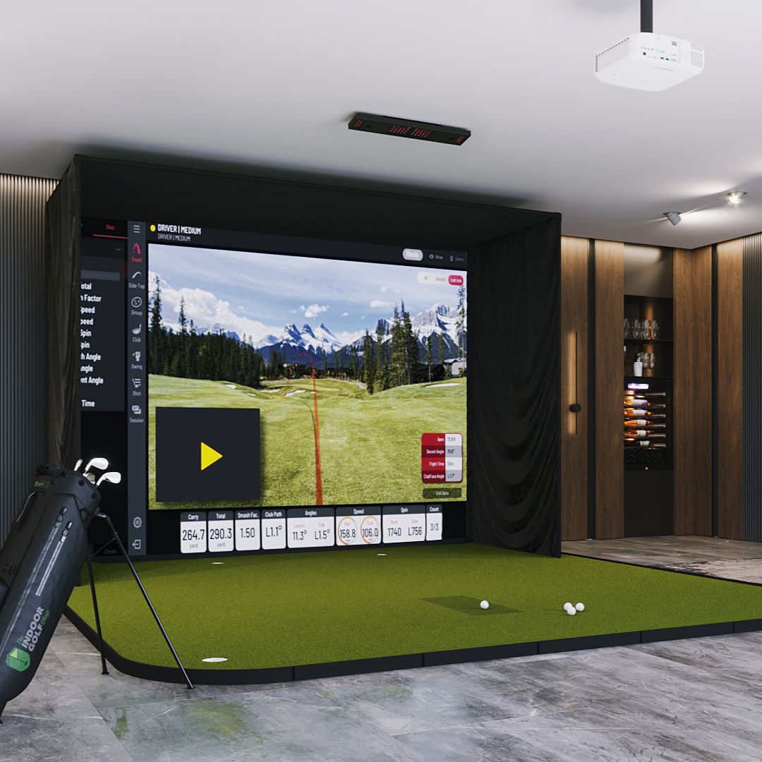 Uneekor EYE XO SIG12 Golf Simulator Package Golf Simulator Uneekor SIG12 Golf Simulator Flooring EYE XO View